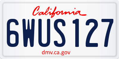 CA license plate 6WUS127