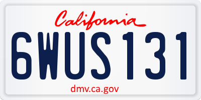 CA license plate 6WUS131