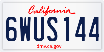 CA license plate 6WUS144