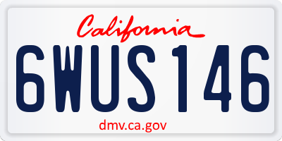 CA license plate 6WUS146