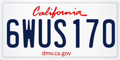 CA license plate 6WUS170