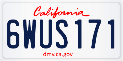 CA license plate 6WUS171