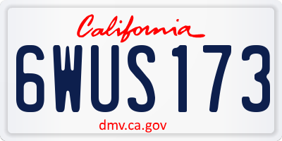 CA license plate 6WUS173