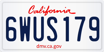 CA license plate 6WUS179