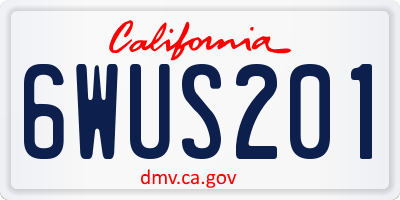 CA license plate 6WUS201