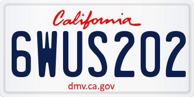 CA license plate 6WUS202