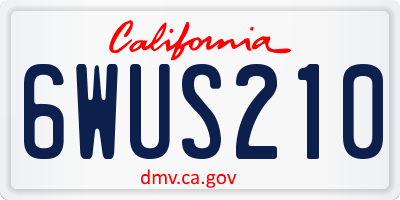CA license plate 6WUS210