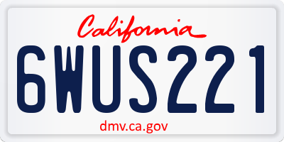 CA license plate 6WUS221