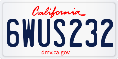 CA license plate 6WUS232