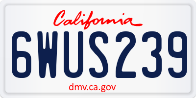 CA license plate 6WUS239