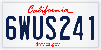 CA license plate 6WUS241