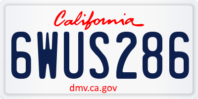 CA license plate 6WUS286