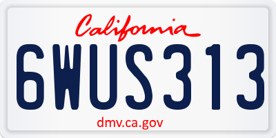 CA license plate 6WUS313