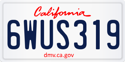 CA license plate 6WUS319