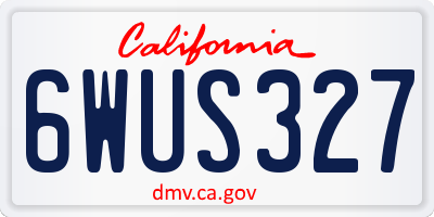 CA license plate 6WUS327