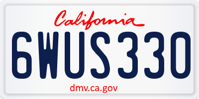 CA license plate 6WUS330