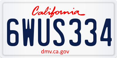 CA license plate 6WUS334