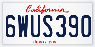 CA license plate 6WUS390