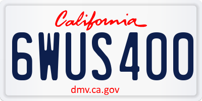 CA license plate 6WUS400