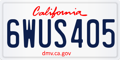 CA license plate 6WUS405