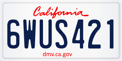 CA license plate 6WUS421