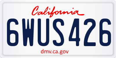 CA license plate 6WUS426