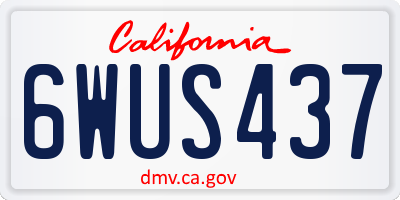 CA license plate 6WUS437