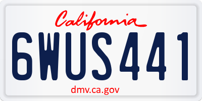 CA license plate 6WUS441