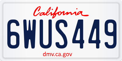 CA license plate 6WUS449