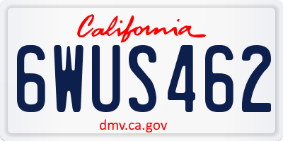 CA license plate 6WUS462