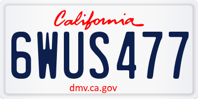 CA license plate 6WUS477