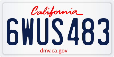 CA license plate 6WUS483