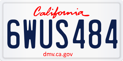 CA license plate 6WUS484