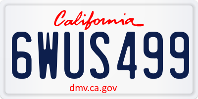 CA license plate 6WUS499