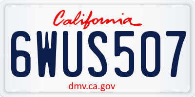 CA license plate 6WUS507
