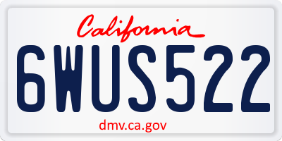 CA license plate 6WUS522