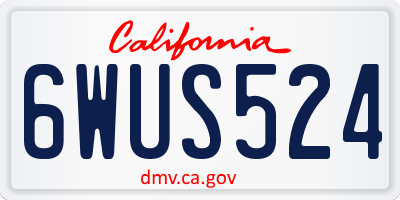 CA license plate 6WUS524
