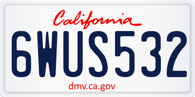 CA license plate 6WUS532