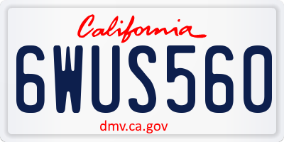 CA license plate 6WUS560