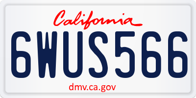 CA license plate 6WUS566