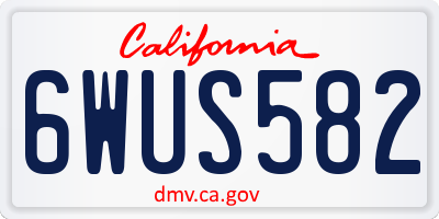 CA license plate 6WUS582