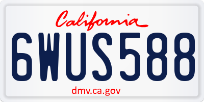 CA license plate 6WUS588