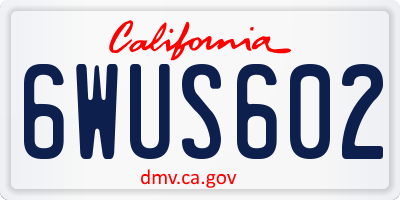 CA license plate 6WUS602