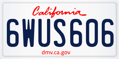 CA license plate 6WUS606