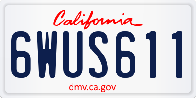 CA license plate 6WUS611
