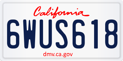 CA license plate 6WUS618