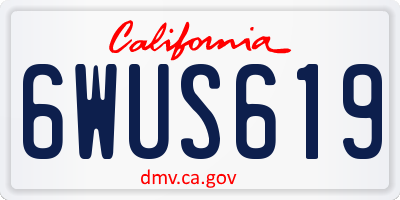 CA license plate 6WUS619