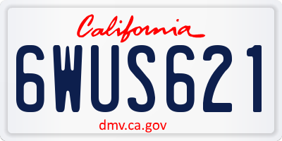 CA license plate 6WUS621