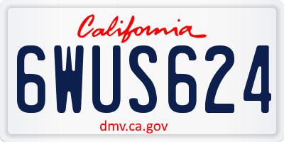 CA license plate 6WUS624