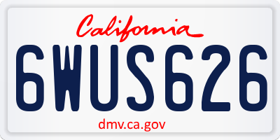 CA license plate 6WUS626